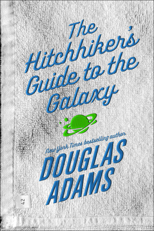 The cover of the book The Hitchhiker's Guide to the Galaxy